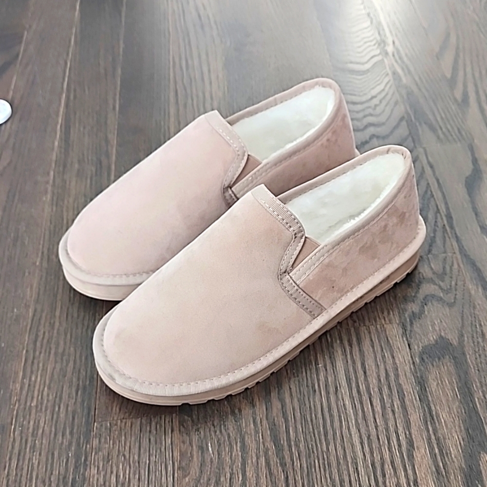 Shearling slippers faux suede 8